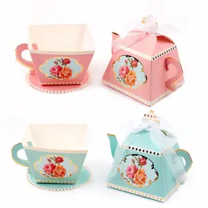 10PCS Paper Candy Box Tea Party Favors Wedding Gifts for Guests Bridal Shower Gifts Baby Shower Favors Party Decoration