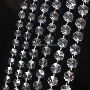Adornos de cristal transparente facetado cuadrado perlas hebras pasarela de <span class=keywords><strong>la</strong></span> boda pilares - Product Image 2