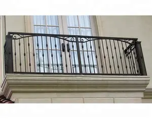 Straight U shape forged steel balcony, steel balcony railings