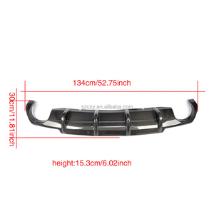 VW Scirocco R 2009-2014用カーボンカスタムデュアルアウトレットオートリアバンパーディフューザー - Product Image 6