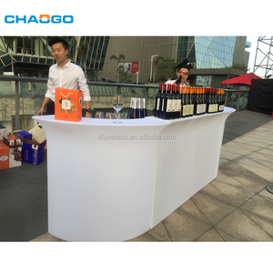 屋外バー家具16色変更パーティーナイトクラブ白いプラスチック照明付きバーカウンターパブバーテーブルセット