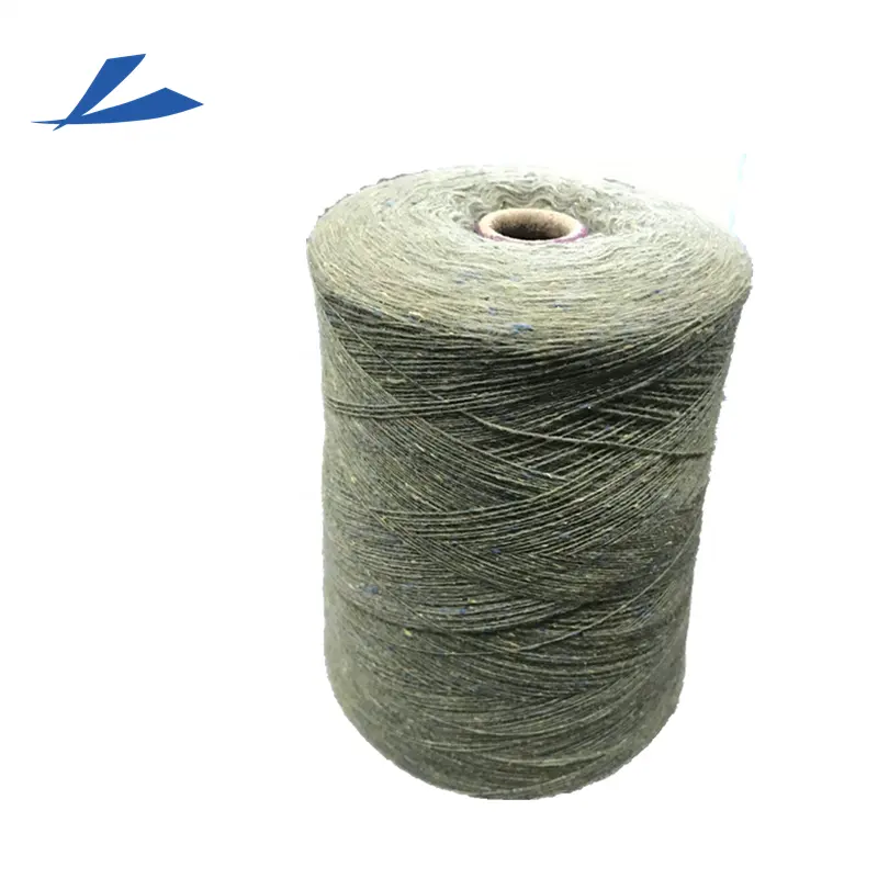 1/16NM 85% ウール15% シルクウールブレンドトップ染め紡績ネップ糸手編み用