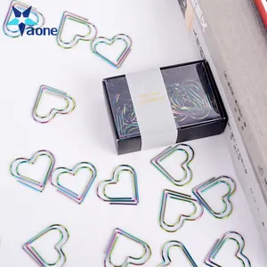 Gökkuşağı kalp şeklinde ataşlar imi planlayıcısı araçları Scrapbooking aracı Memo klip Metal bağlayıcı Paperclip