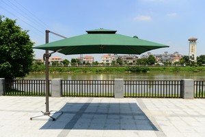 2024 paraguas de <span class=keywords><strong>patio</strong></span> al aire libre de aluminio barato de alta calidad más popular con base de piedra de mármol de poliéster impermeable para uso en hoteles - Product Image 2