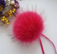 Boule de fourrure de raton laveur teint naturel véritable pompons de fourrure de raton laveur