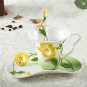Taza de café de flores esmaltadas, taza 3D colorida personalizada, superventas - Product Image 3