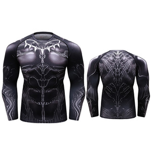Sports Raglan Sleeve <strong>Black</strong> Panther 3D Printed T <strong>Shirts</strong> Men Cosplay Costume Clothing <strong>Compression</strong> <strong>Shirts</strong> - Product Image 5