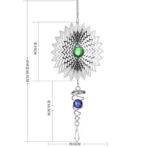 Toptan bahçe dekor lazer kesim <span class=keywords><strong>3d</strong></span> metal paslanmaz çelik rüzgar spinner kristal toplu