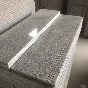 Hubei G603 Light Grey Stone Steps Risers Granite Stairs With Full Bullnose Design