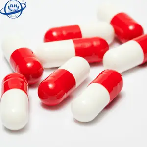 empty gelatin white and red capsule size 4