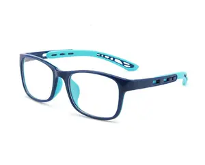 Grosir kacamata berusia 50 tahun-Gaya Klasik High End Karet Silikon TPEE Bingkai Lensa Komputer Anti Cahaya Biru Kacamata untuk Anak Aga 3-12 Tahun