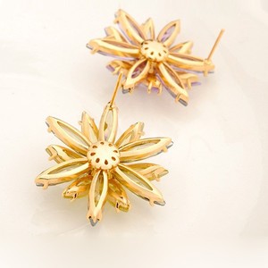Teemi luxe gros Champange Or <span class=keywords><strong>Marquise</strong></span> Cut Peridot Boucles d'oreilles zircon cubique fleurs pour les femmes Soirée Bar Sexy Bijou - Product Image 6