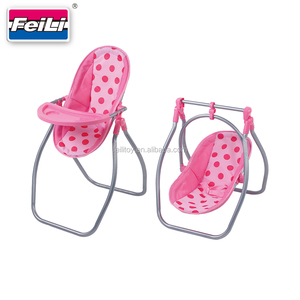 Juego de Silla Alta y Columpio para Muñecas 3 en 1 Fei Li, Convertible en Silla Alta para Muñecas Bebé, Columpio para Muñecas, Cuna de Juguete - Product Image 2