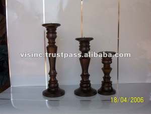 Juego de 3 candelabros de madera elegantes hechos a mano, candelabros cónicos para el hogar, Hotel, Spa, Iglesia, bodas, fiestas, decoraciones para festivales - Product Image 2
