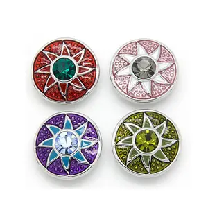 New Arrival Silver Plating Colorful Enamel Unique Jewel Snap Buttons For Snap Bracelet SBL510