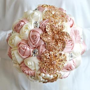 Di Strass artificiale Romantico Nuova Sposa Damigella <span class=keywords><strong>D</strong></span>'onore In Possesso di <span class=keywords><strong>Bouquet</strong></span> Decorativo - Product Image 6