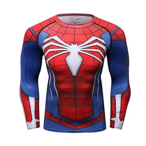 Cody Lundin Mens แขนยาวเสื้อ Marvel Super Hero เสื้อ Rashguard