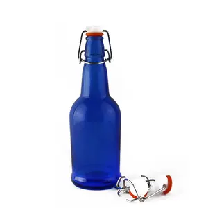 Bouteille de bière bleue standard de haute qualité de 500 ml, bouteille de bière vide