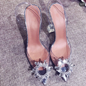 CSS484 Fashion New Design PVC Rhinestones Clear High Top Outdoor Slides <strong>Jelly</strong> <strong>Sandals</strong> for <strong>Women</strong> Summer Spring - Product Image 1