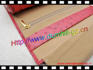 Sac à cosmétiques cylindrique pour femmes en cuir d'autruche tendance, trousse de <span class=keywords><strong>maquillage</strong></span>, boîte élégante pour bijoux - Product Image 6