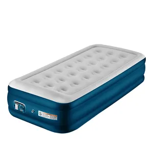 Twin Air Mattress Guest Durable Inflatable Airbed Blow Up Elevated Raised Air BedとBuilt-ElectricでAir Pump