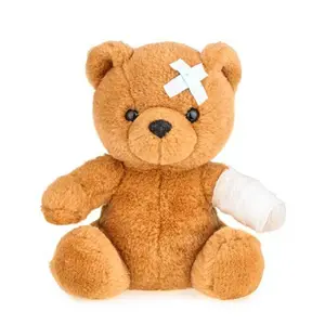 Wholesale injured teddy bear plush toy with bandage funny cartoon hurted stuffed soft toy plush custom teddy bear