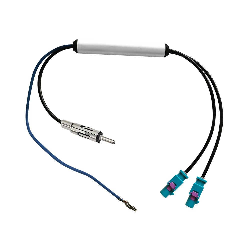 MX Dual Double Fakra Antenna Aerial Adaptor ISO Lead Cable Car Antenna Adapter for Audi Chrysler Dodge Mazda