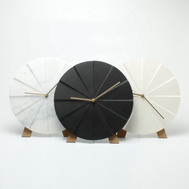 New Design Decoration Natural Marble Stone Living Room Noiseless  Wall Clock