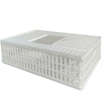 Cage de transport empilable, pliable et emboîtable en plastique grillagé pour volailles vivantes, lapins, colombes, cailles et poussins