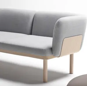 Novo design de tecido sala de estar conjunto moderno retro madeira sólida sofá de canto fábrica preço sofá