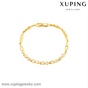Nouvelle Arrivée 24 k Plaqué <span class=keywords><strong>Or</strong></span> <span class=keywords><strong>blanc</strong></span> zircon de mariage bijoux bracelet pour les femmes - Product Image 1