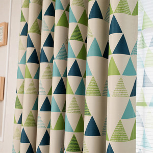 Fashion Popular Printing Fabric Geometric Style Curtain for Kids Bedroom 100% Polyester Flat <strong>Window</strong> <strong>Voile</strong> and Jacquard Grommet - Product Image 3