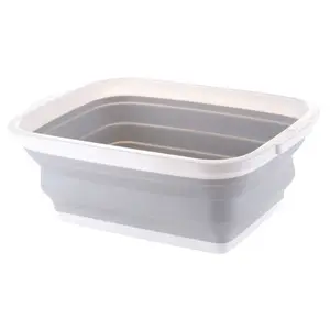 多用途可折叠洗碗盆便携式洗涤折叠盆节省空间的塑料洗脸盆硅胶可折叠浴缸