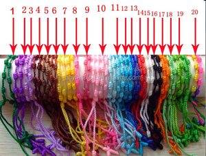 Braccialetto <span class=keywords><strong>Rosario</strong></span> Economico in Corda Annodata Multicolore per Donne e Uomini - Product Image 6