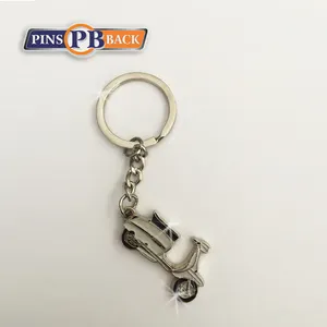 Fashion Personalized Custom Keychain Custom Metallic Iron Zinc Alloy Keyring High Polish Sliver Car Shape Keychain Logo Backer Card