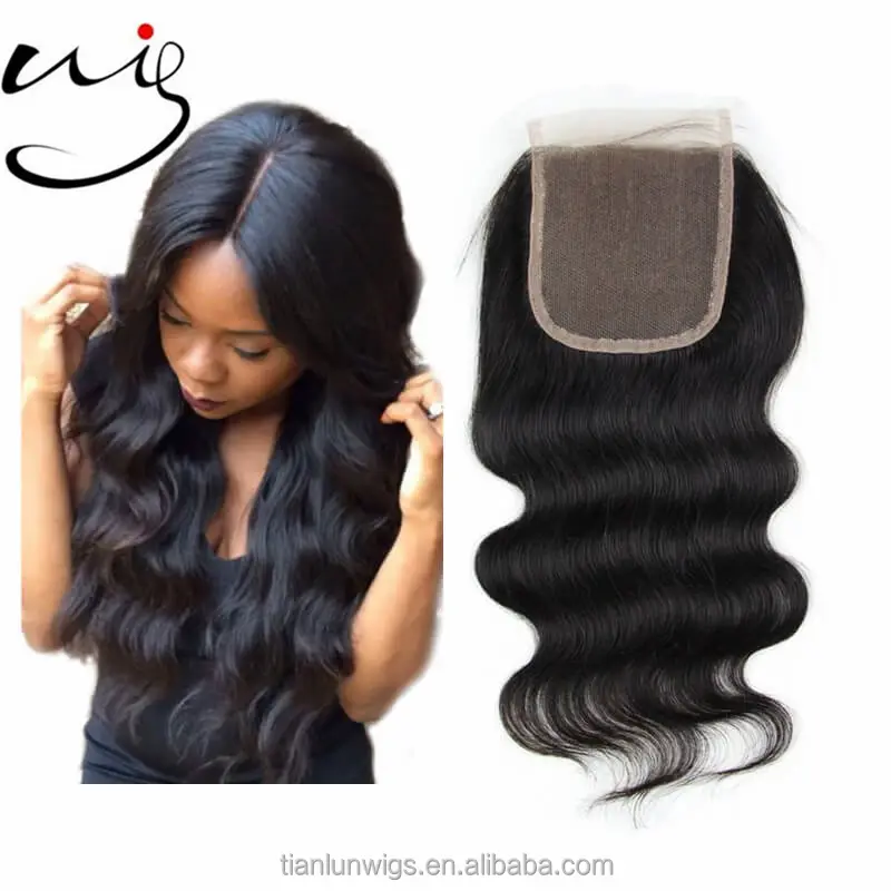China wig factory cheap brazilian human hair body wave natural color lace top closures 4x4 hair pieces, hair bundles weave