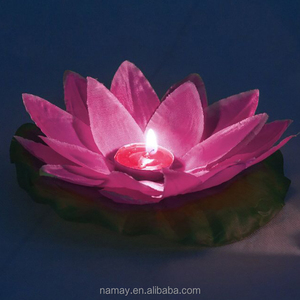 Mor çin isteyen yüzen ipek Lotus çiçeği su fenerler Tealight ile - Product Image 4