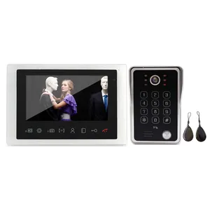 De téléphone intelligent de porte de porte interphone et clavier caméra 10 "pouces moniteur vidéo interphone de porte mot de passe système, déverrouillage de la carte D'IDENTITÉ