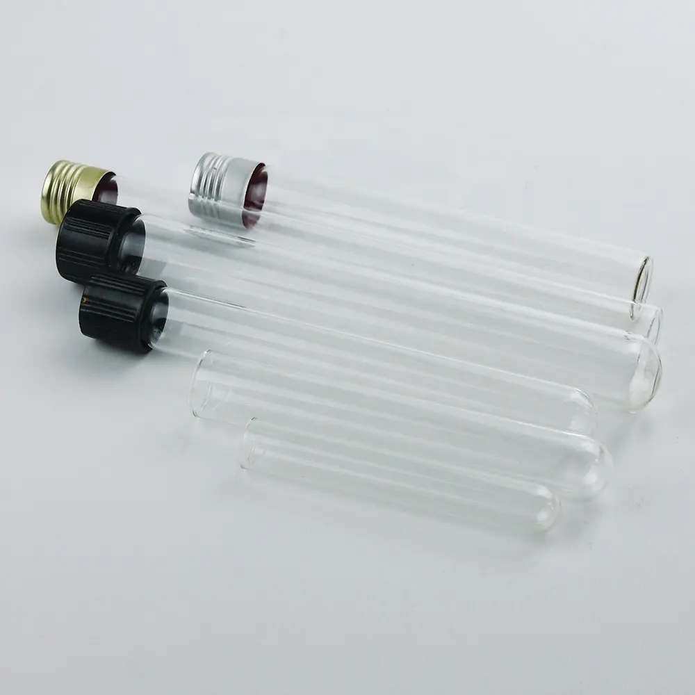 BENOYLAB desechables 15x150mm tubos de ensayo de vidrio con tapa de rosca