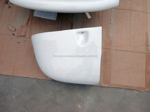 Cerámica de pared moderna semi pedestal de porcelana sanitaria lavarse las manos baño del fregadero del lavabo - Product Image 3
