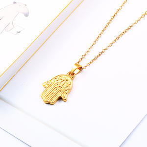 Moda joyeria de <span class=keywords><strong>acero</strong></span> inoxidable oro in acciaio inox a forma di mano di hamsa insieme dei monili - Product Image 2