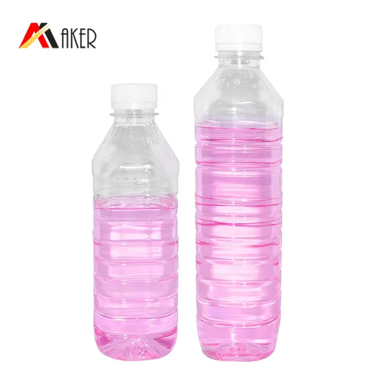 Cheap wholesale 450ml 600ml empty clear square PET plastic mineral water bottles with tamper-proof cap