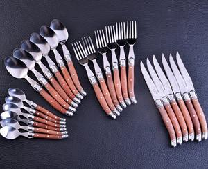 <span class=keywords><strong>Vaisselle</strong></span> de style <span class=keywords><strong>Laguiole</strong></span> de qualité alimentaire, 24 pièces avec boîte en bois - Product Image 3