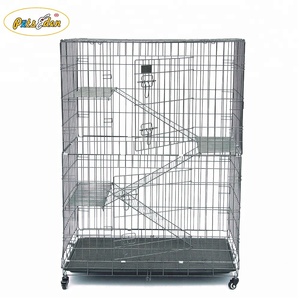 Petseden 2/3/4 Livello di Grandi Dimensioni In Metallo Fatti A Mano Furetto Gabbia Coperta A Buon Mercato Gabbie Gatto Con Ruote - Product Image 2