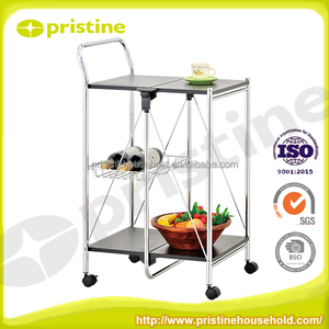 MIT Housewares Kitchen Portable Four-Wheel System Multi-Function Folding <b>Trolley</b> Home <b>Storage</b> Furniture OEM for Hand Carts - Product Image 3