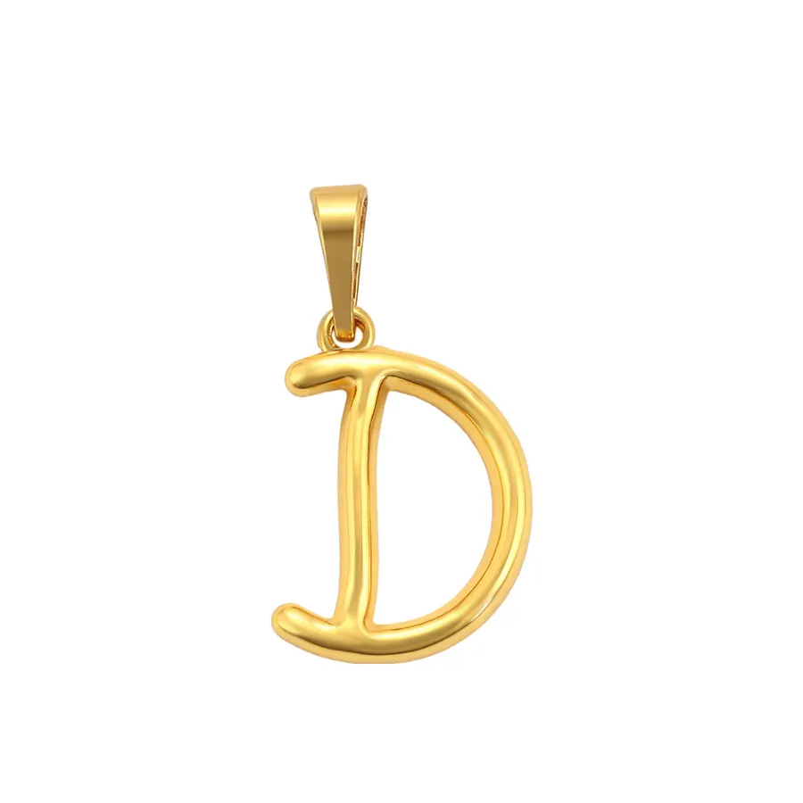 Xuping-Colgante de luz con letras D, color dorado 24K, sin piedra, 34695