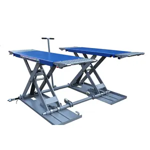 On ground super thin mid rise scissor car lifts lifted height 1.2m and loaded 3000kg ,Car Ramp Length:292.5mm