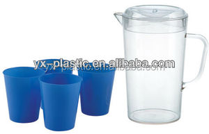 Caraffe d'acqua in plastica trasparente da 1 litro con quattro <span class=keywords><strong>bicchieri</strong></span> - Product Image 4