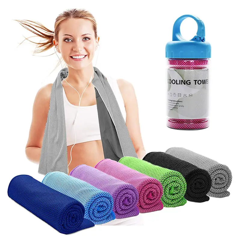 पसीना व्यायाम उच्च गुणवत्ता स्टॉक ताज़ा कस्टम जिम फिटनेस ठंडा खेल तौलिया Microfiber खेल तौलिया