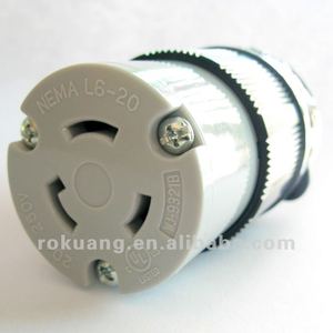 Conector de bloqueo de cable, conector NEMA L6-20C, 20A, 250VAC, 2Pole, 3 - Product Image 2